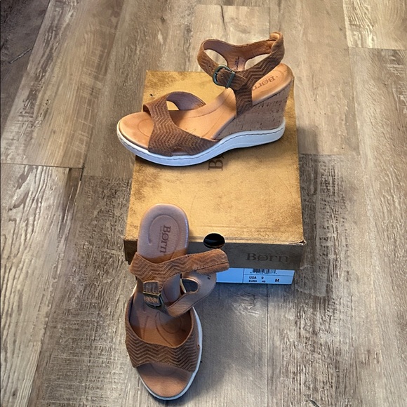 Born Women's Brown Wedge Sandals Puno USA 9 Euro 40 - Picture 1 of 6